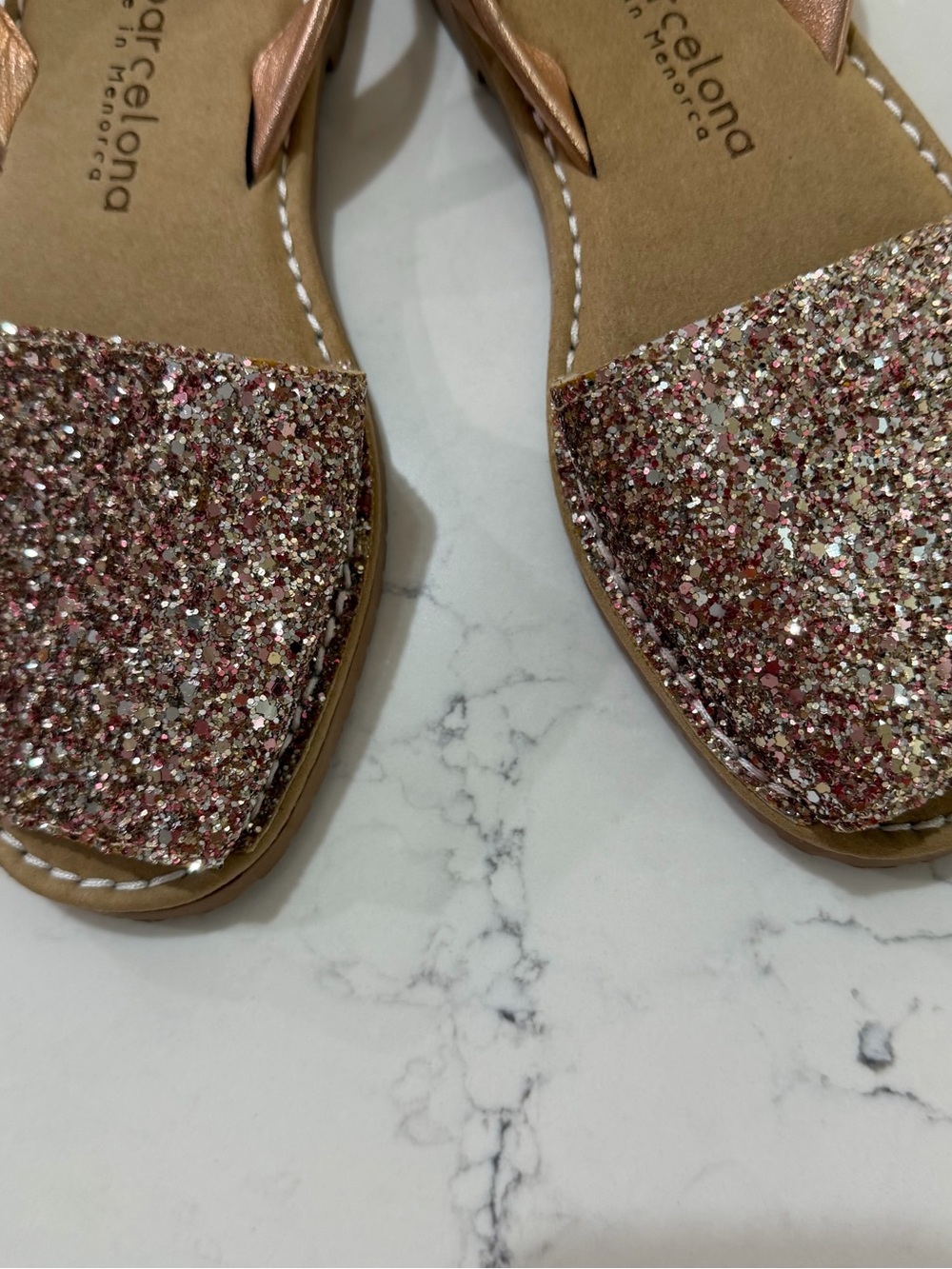 Petit Barcelona Rose Gold Glitter Avarca Sandals EU 40 - Picture 3 of 9